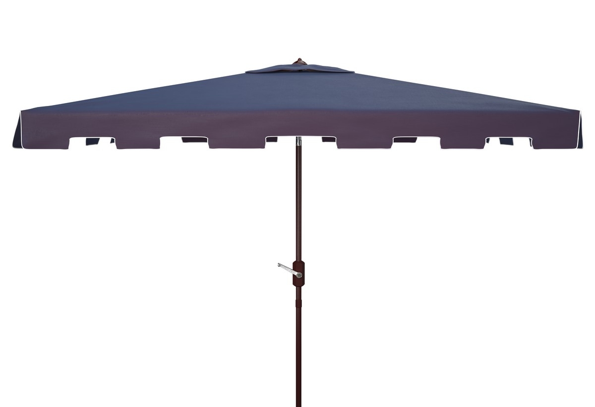 Zimmerman 6.5 x 10 Rectangle Umbrella - Navy/White - Safavieh - Image 0