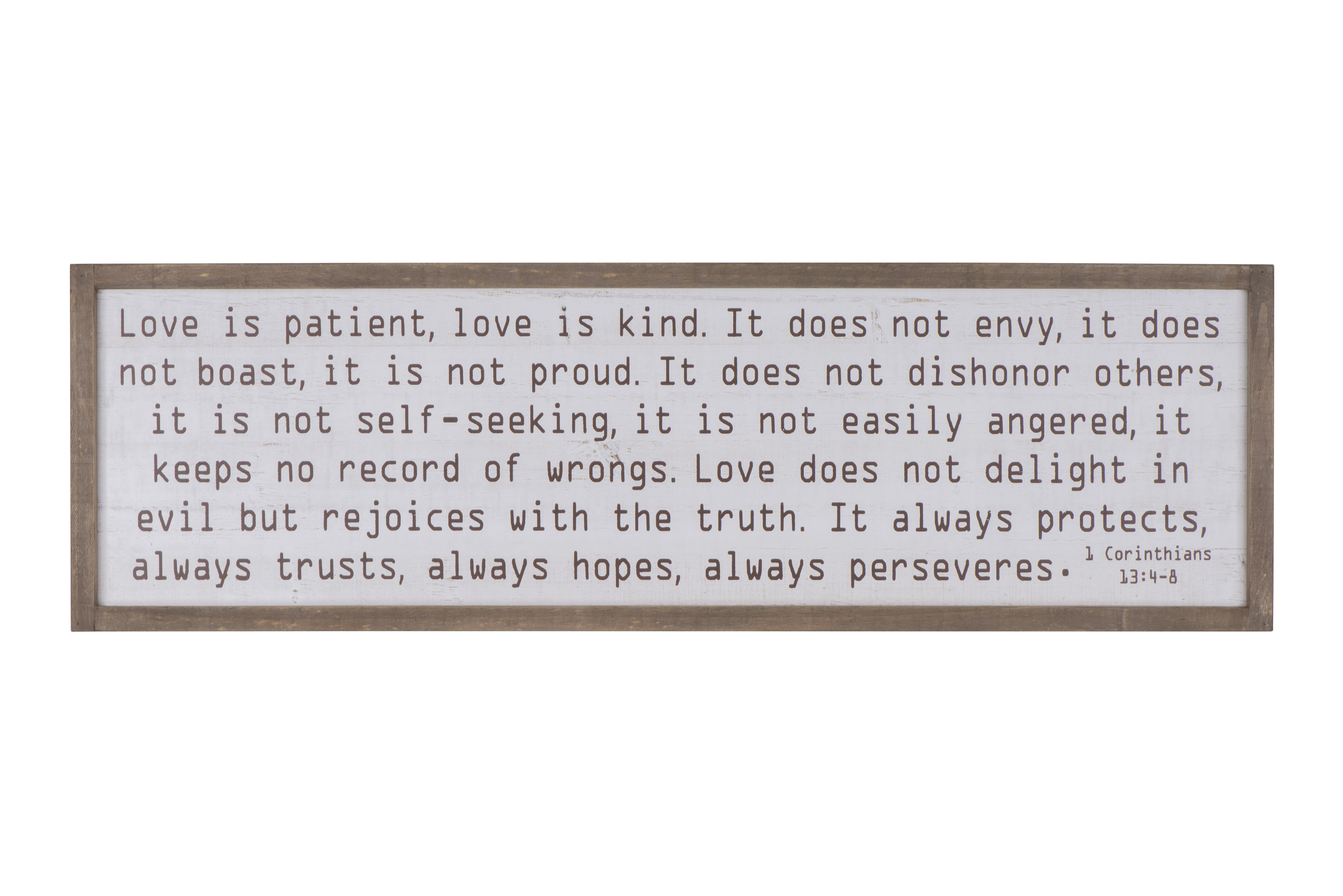 "Love is patient…" Wood Framed Wall Décor - Image 0