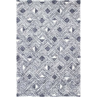 Chirs Geometric Hand-Tufted Wool Blue/White Area Rug - Image 0