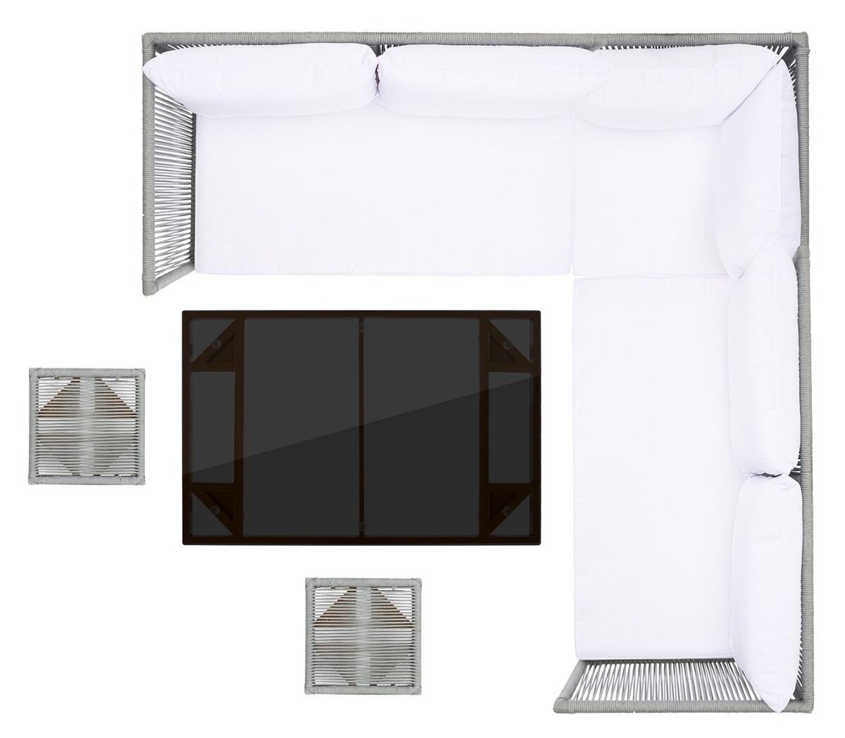 Romlin Outdoor Dining Set - Grey/White - Safavieh - Image 4