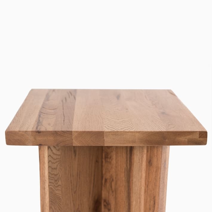 Devon Collection Square Side Table, Rustic Oak - Image 1