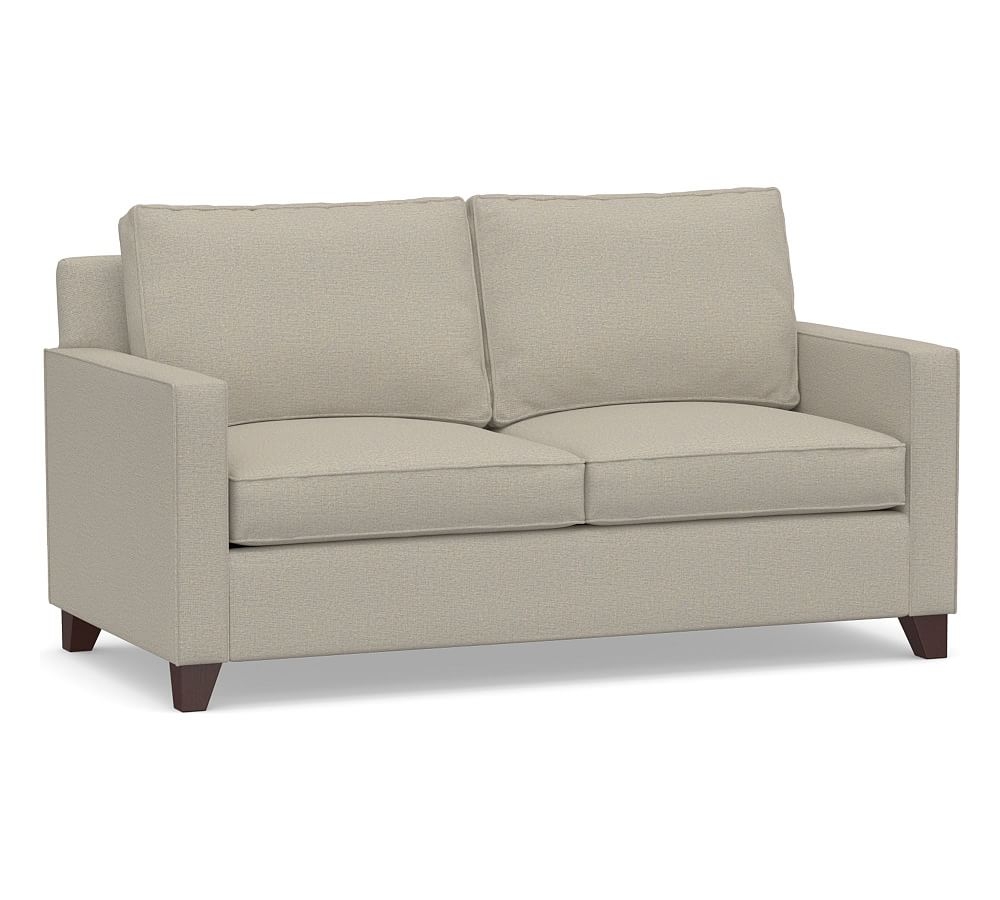Cameron Square Arm Upholstered Full Sleeper Sofa with Air Topper, Polyester Wrapped Cushions, Performance Boucle Fog - Image 0