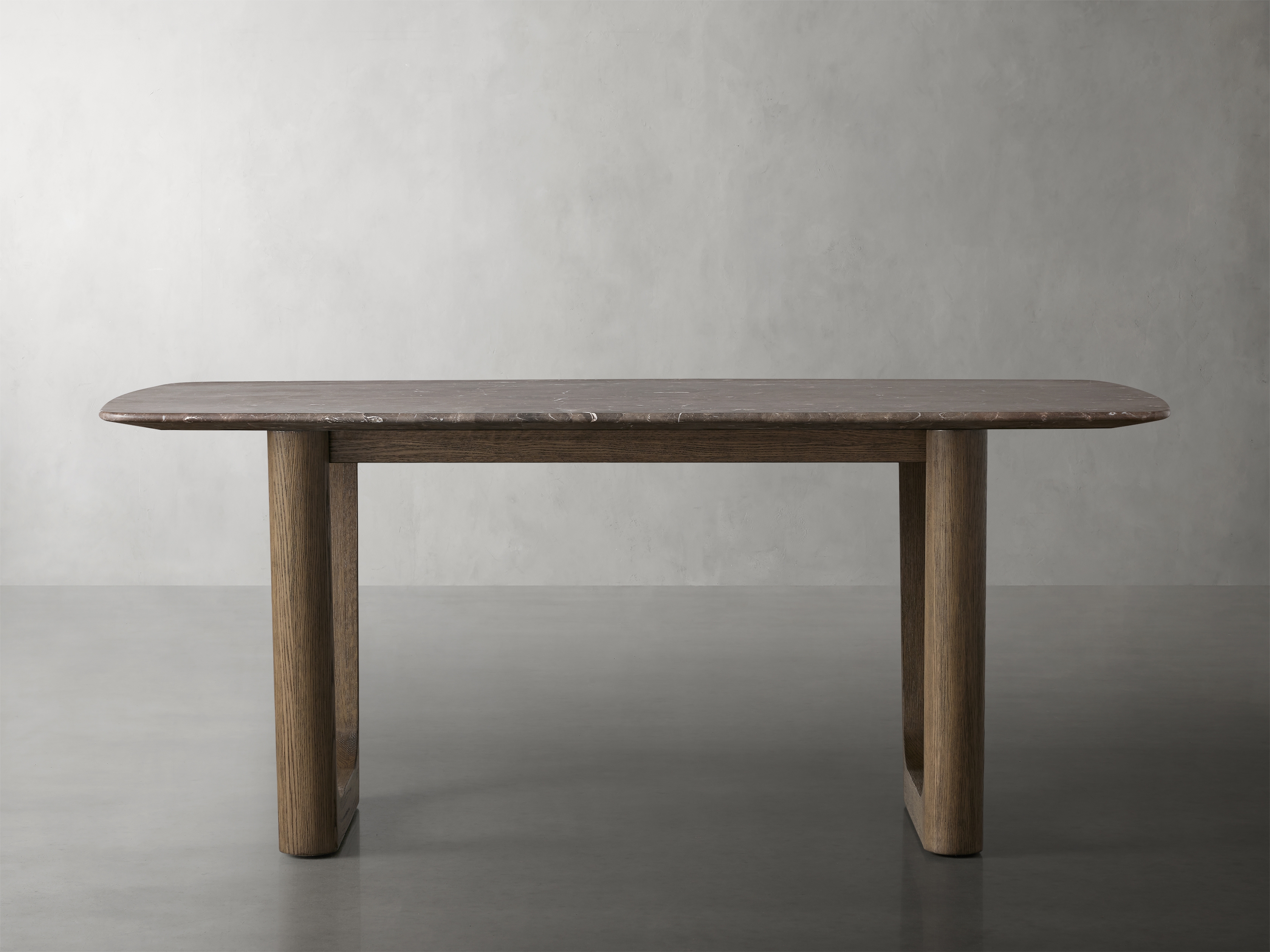 Saint Germain Dining Table with Rennes Base Stone 72" in Brown  Espresso/Chestnut - Image 0
