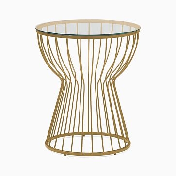 Pillar Glass/Antique Brass Round Side Table - Image 0