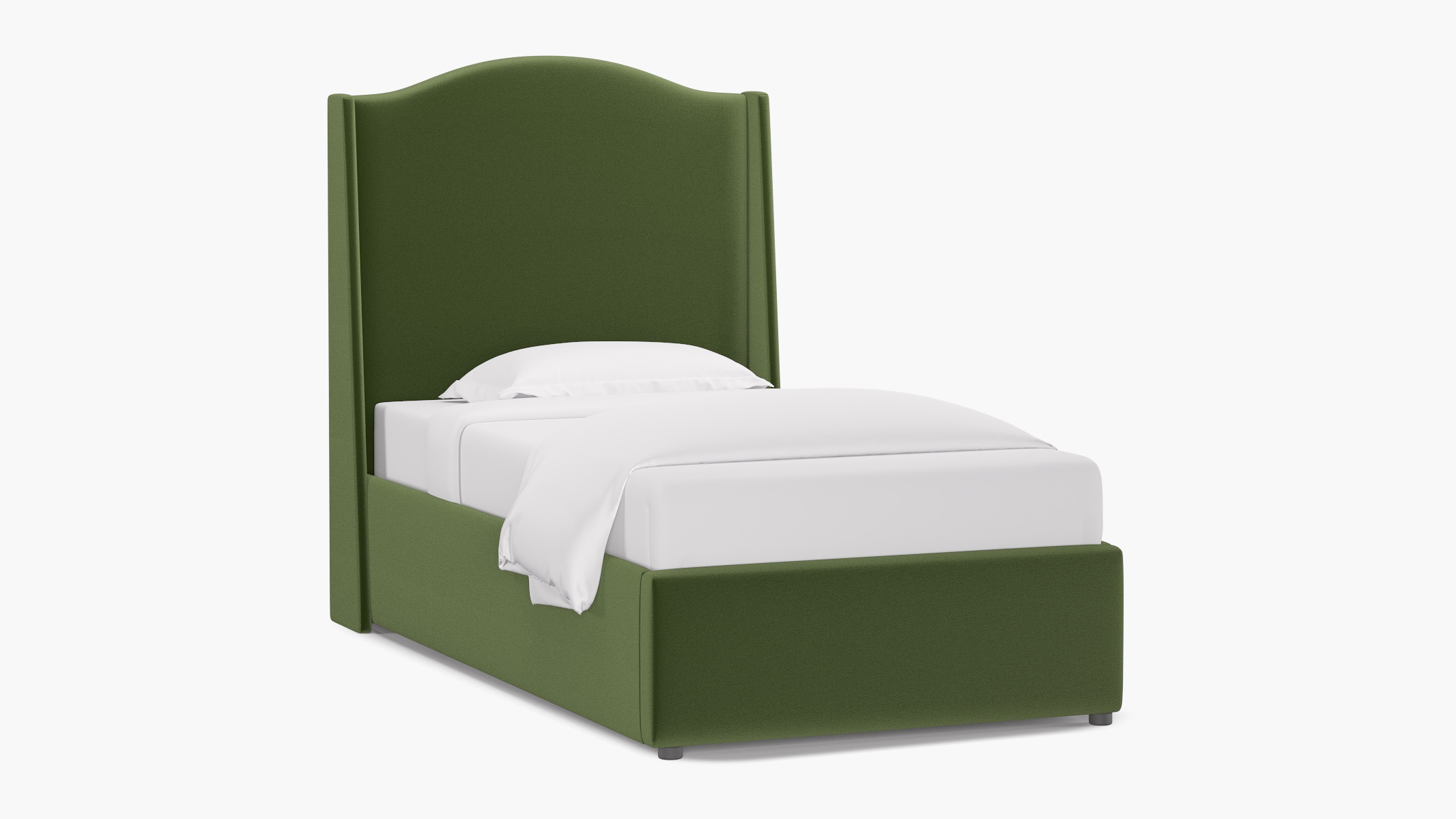 Curved Wingback Bed, Essex Performance Velvet, Twin - Image 1