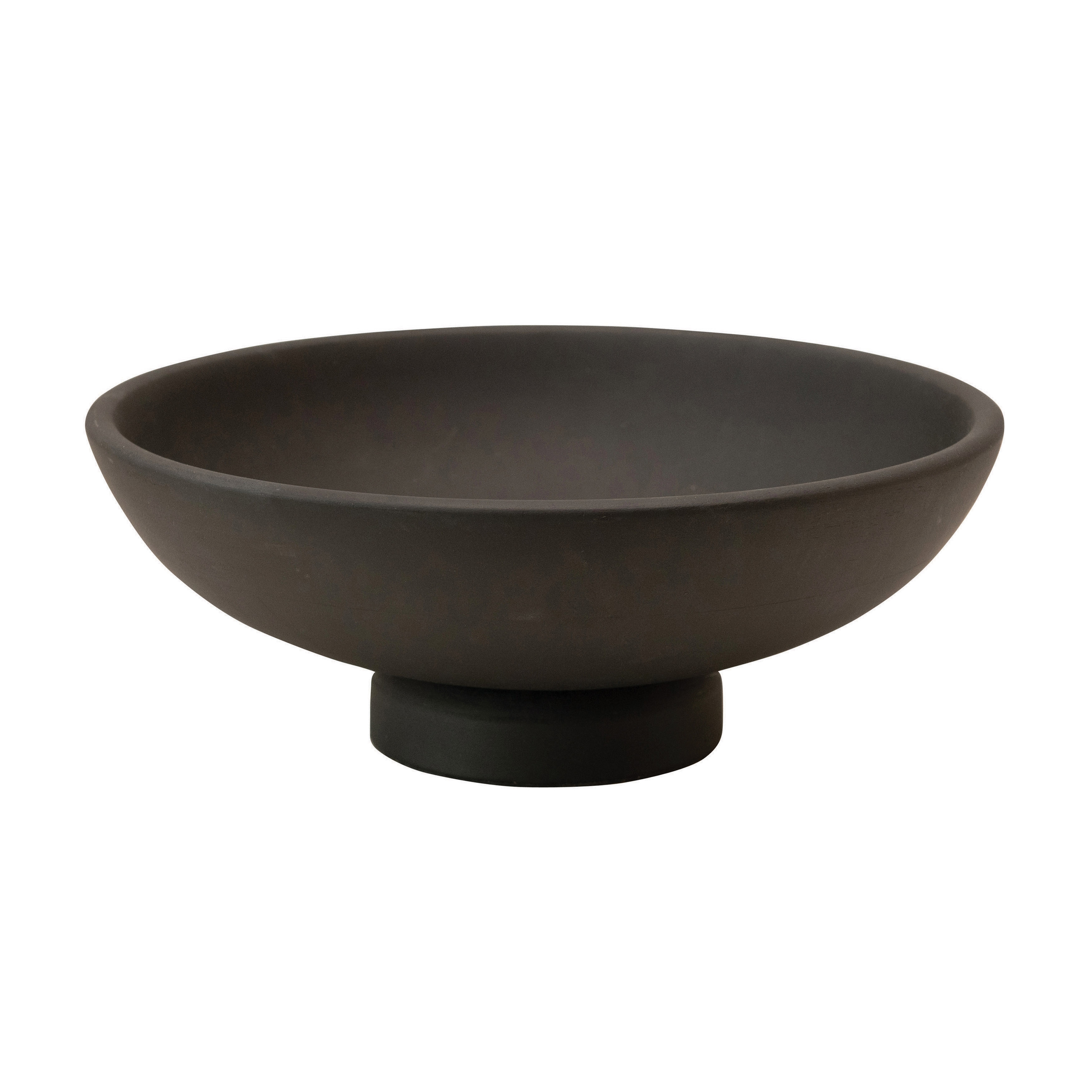 Mango Wood Footed Bowl, Black - Image 1