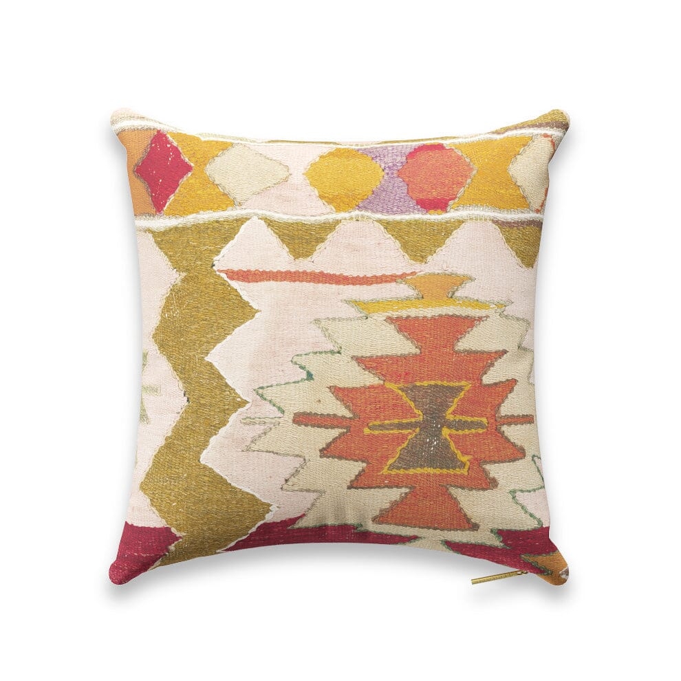 Bold Kaleidoscope Kilim Pillow by St. Frank | Green | 26" W x 26" H | Linen - Image 3