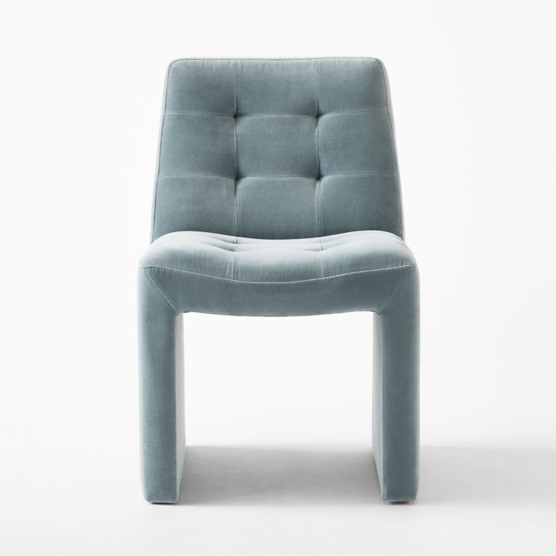 Hank Tufted Light Blue Velvet Dining Chair Set of 4 - Image 5