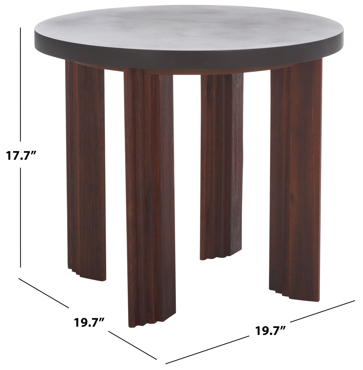 Basilio Accent Table - Charcoal / Espresso - Safavieh - Image 5