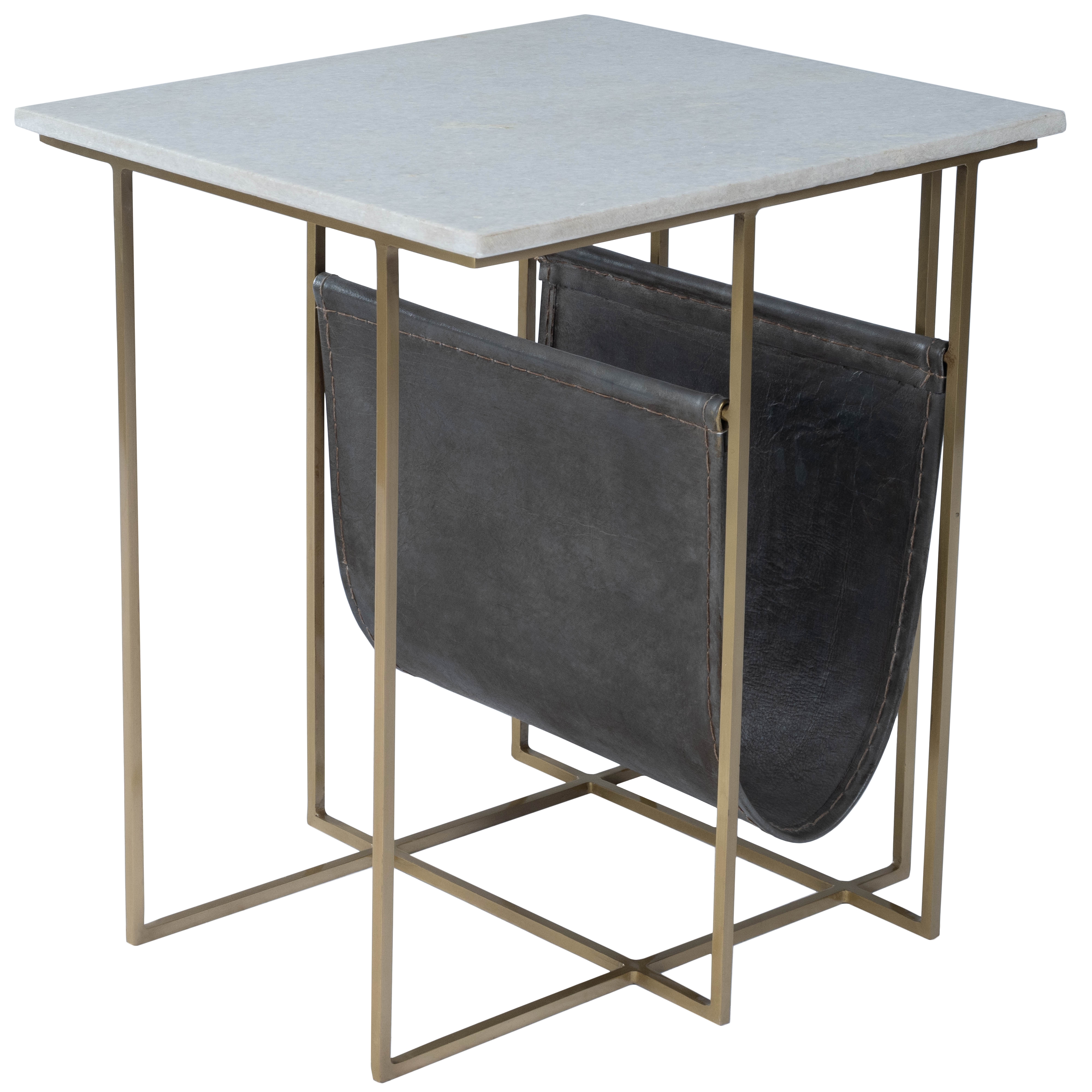 Stephanik Marble & Metal Magazine Side Table - Image 0