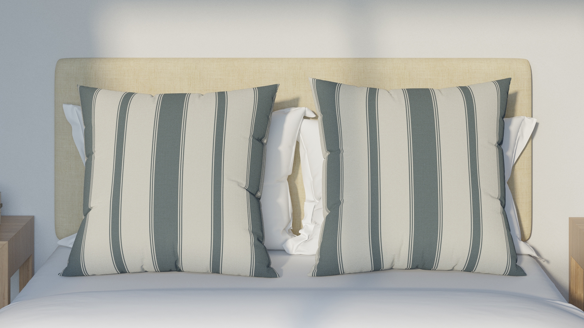 Throw Pillow 26", French Blue Clarence Stripe, 26" x 26" - Image 2