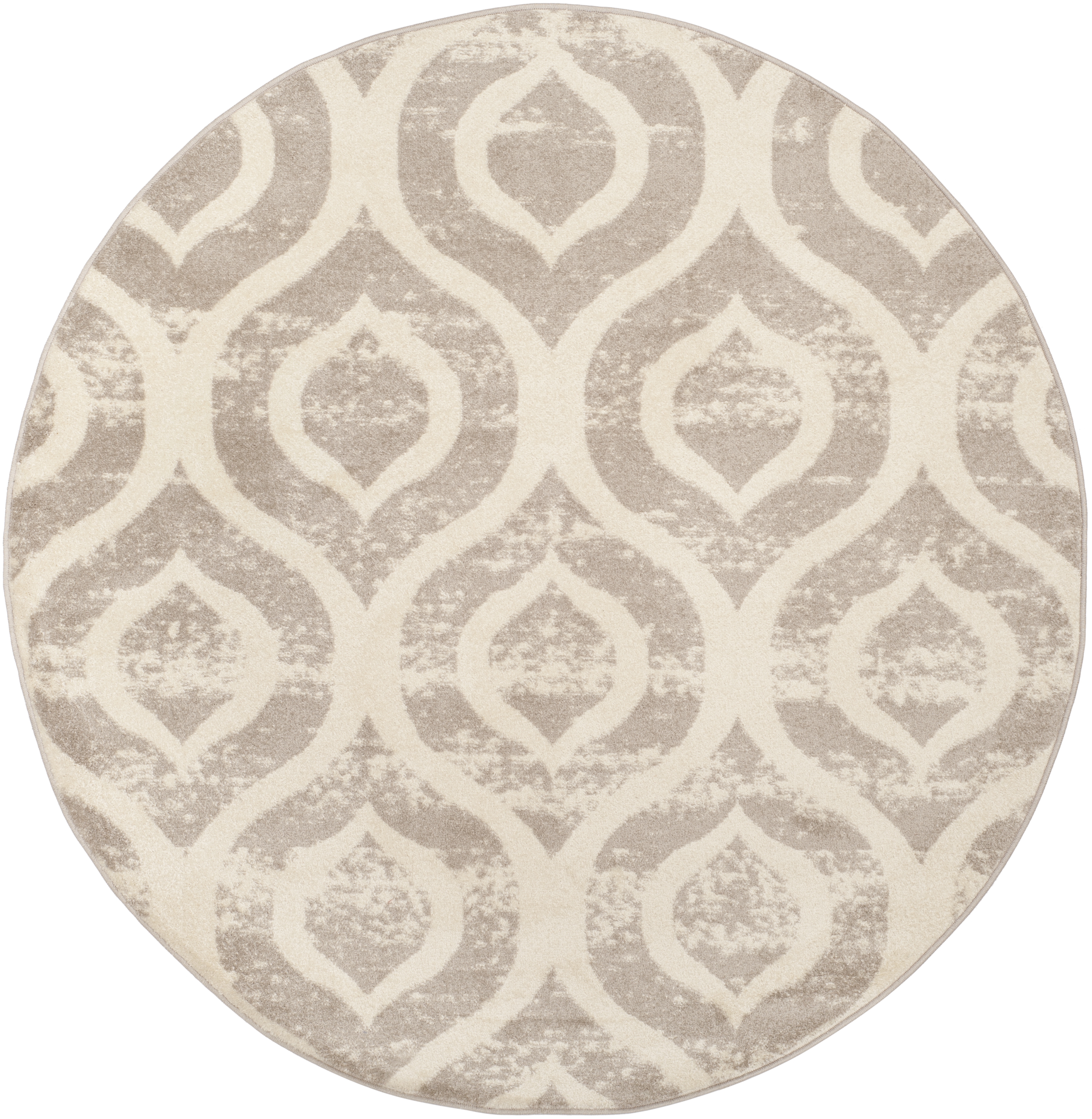 Arlo Home Woven Area Rug, AMS107A, Ivory/Mauve,  6' 7" X 6' 7" Round - Image 0