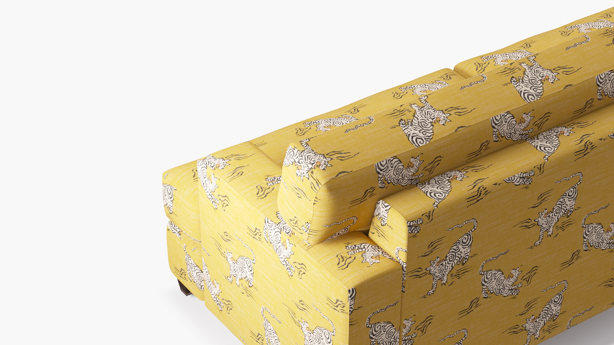 Classic Sofa, Dijon Tigresse, Espresso with Antique Brass Caster - Image 4