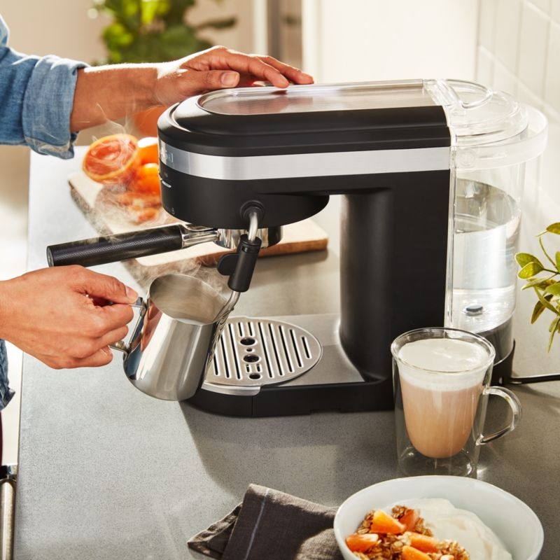 KitchenAid ® Matte Black Espresso Machine and Burr Grinder Set - Image 6
