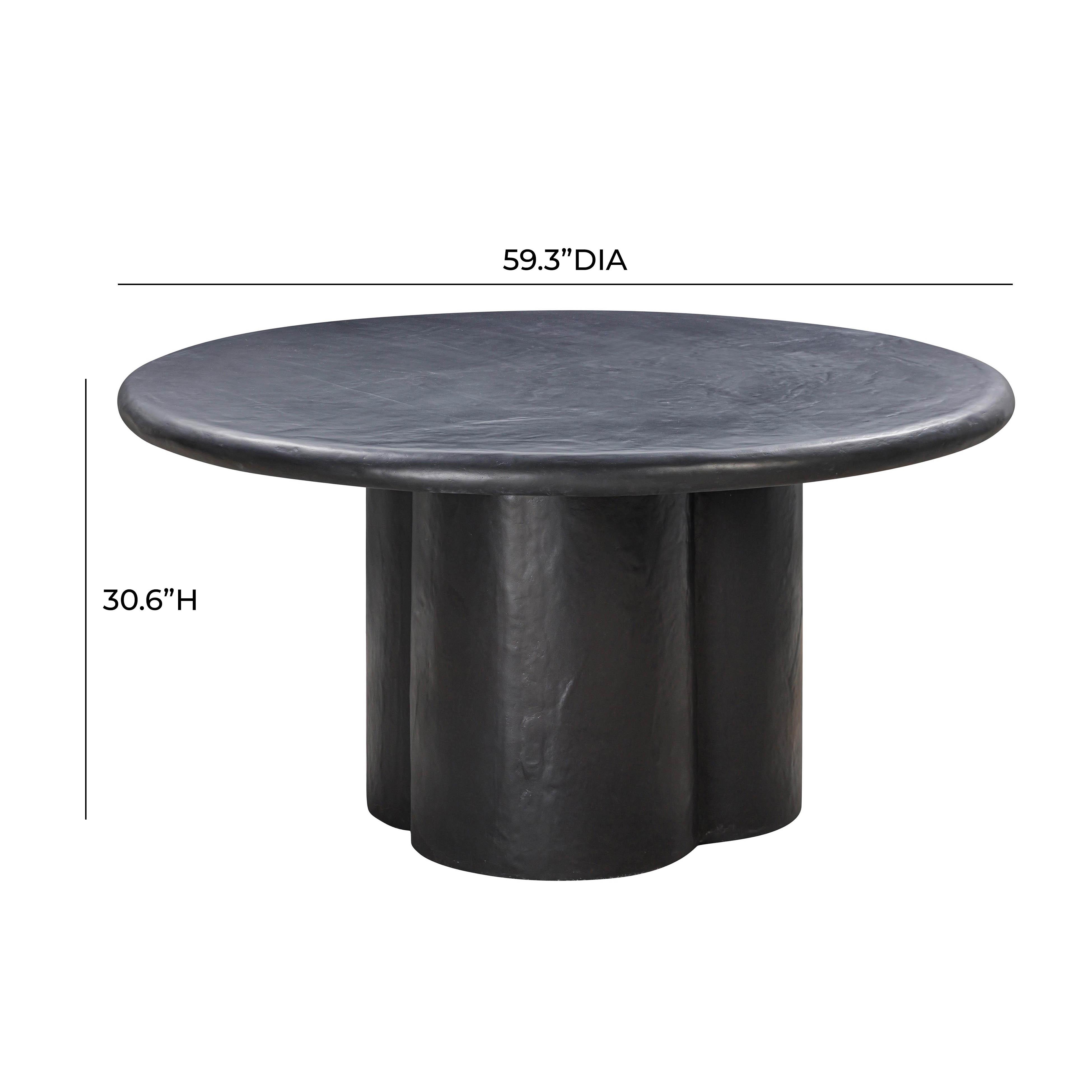 Elika Black Faux Plaster Round Dining Table - Image 5