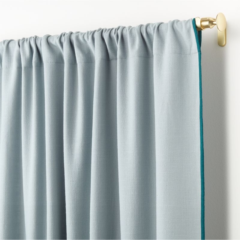 Ori Blue Cotton Window Curtain Panel 44"x96" - Image 1