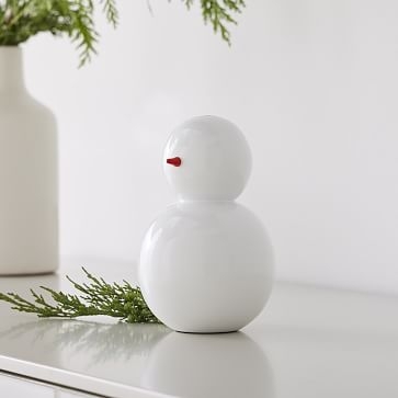 Lacquer Snowman Figurines, Small, White - Image 2