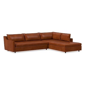 Easton 115" Right 2-Piece Bumper Chaise Sectional, Sierra Leather, Licorice - Image 2