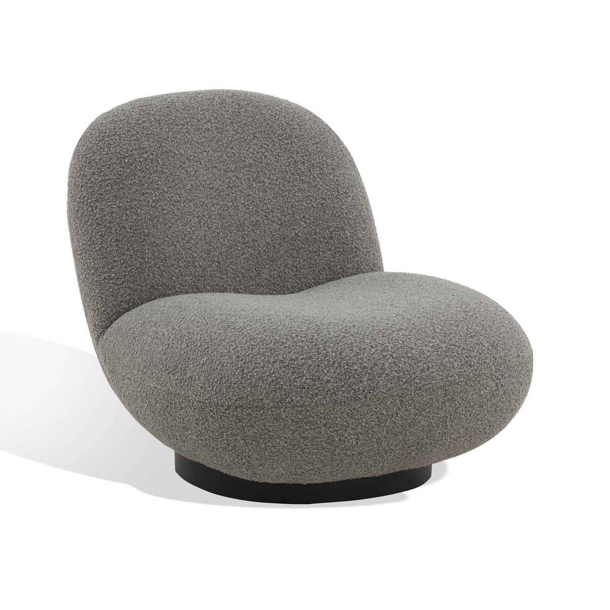 Stevie Boucle Accent Chair - Light Grey/Black - Image 3