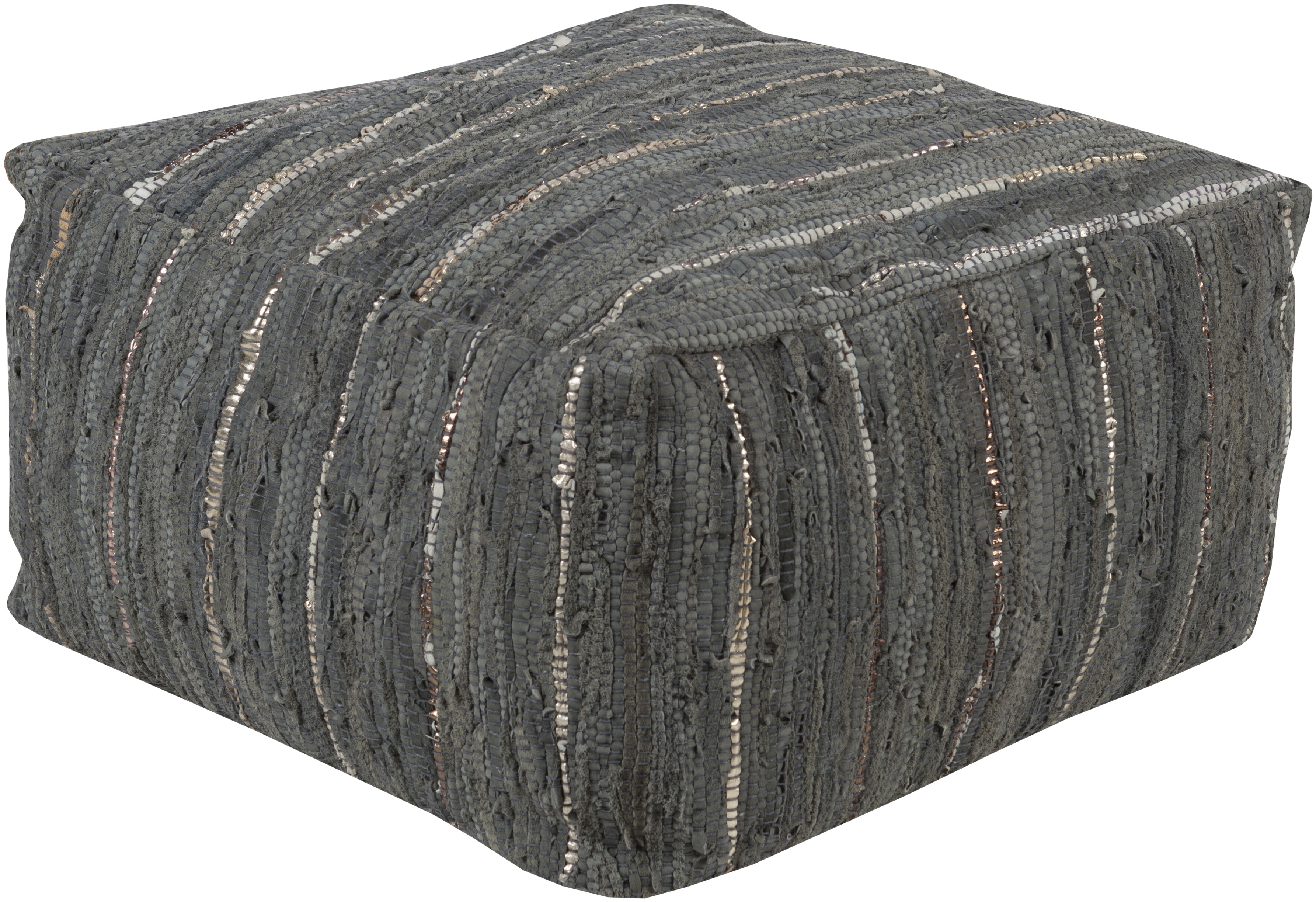 Anthracite Woven Pouf - Image 0