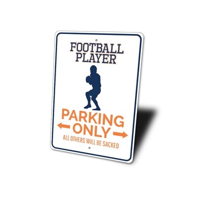 Football Player Parking Sign - Image 0