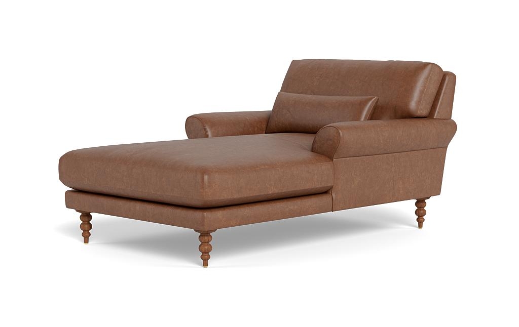 Maxwell Leather Chaise Lounge by Apartment Therapy - Image 2