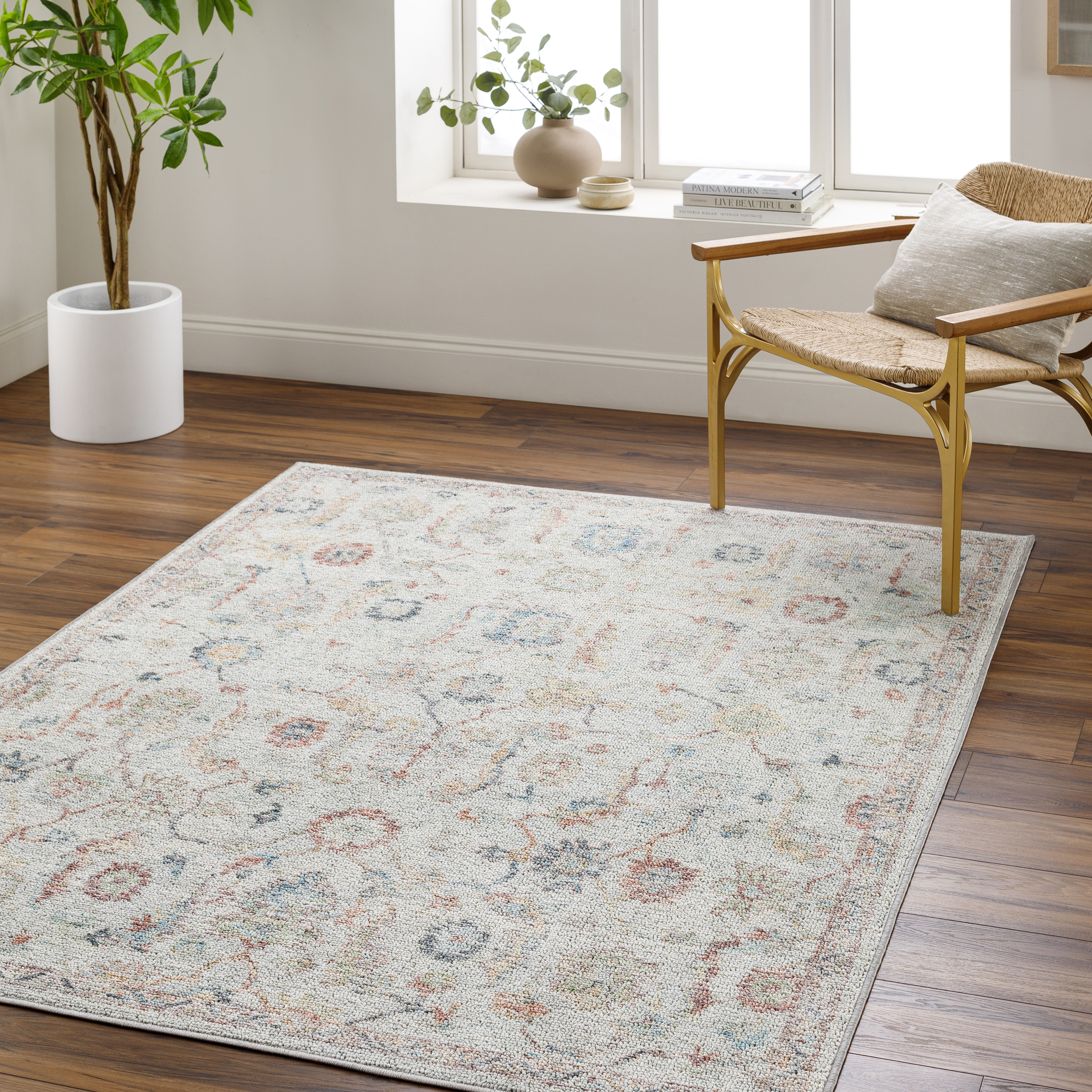 Livabliss Calhoun Gray Indoor 5'3" x 7' Machine Woven Rug - Image 1