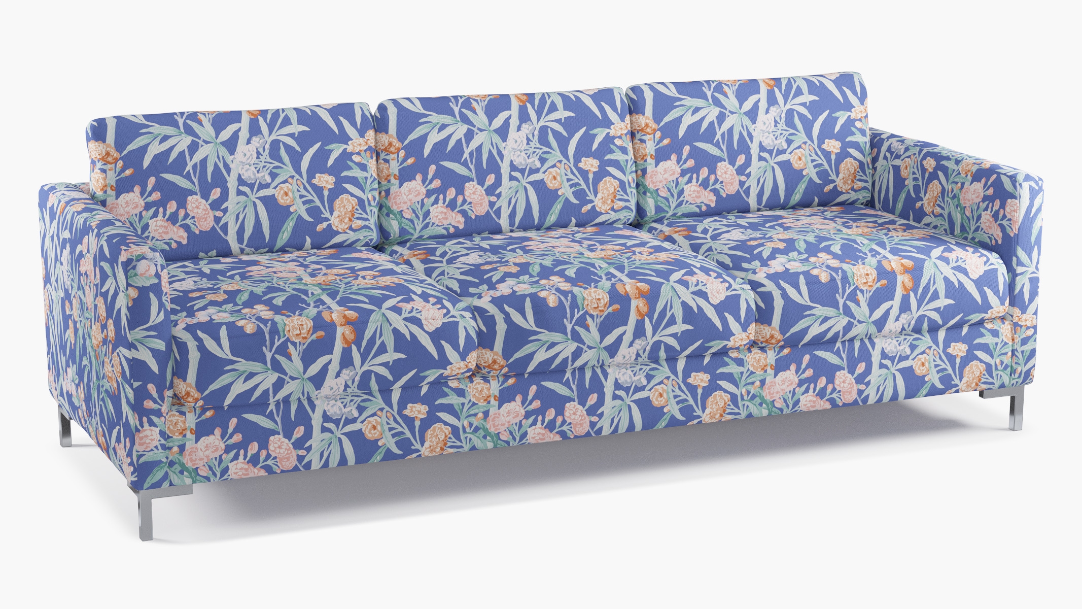 Modern Sofa, Lapis Lanai, Chrome L Leg - Image 1