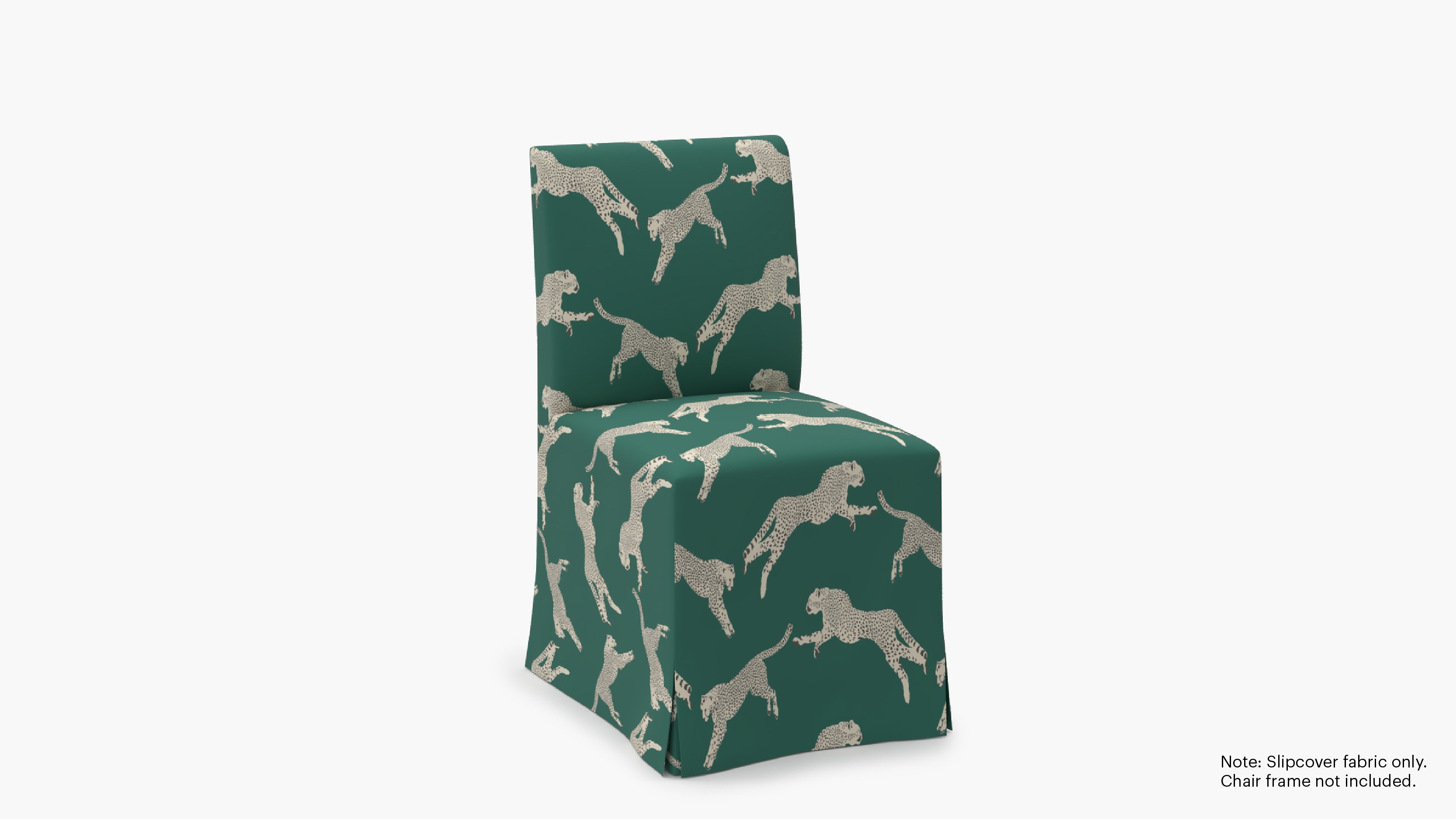 Slipcovered Signature Dining Chair - Cover Only, Polo Green Cheetah - Image 1