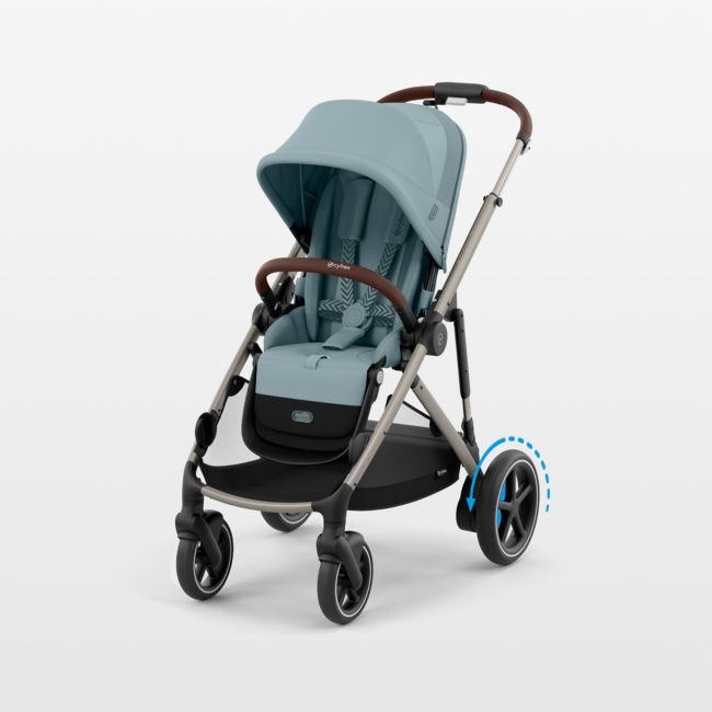 CYBEX Stormy Blue with Taupe Frame e-Gazelle S Modular Baby Stroller - Image 0