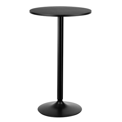 Ebern Designs 24" Round Pub Table Bistro Bar Height Cocktail Table W/metal Base Indoor Black - Image 0