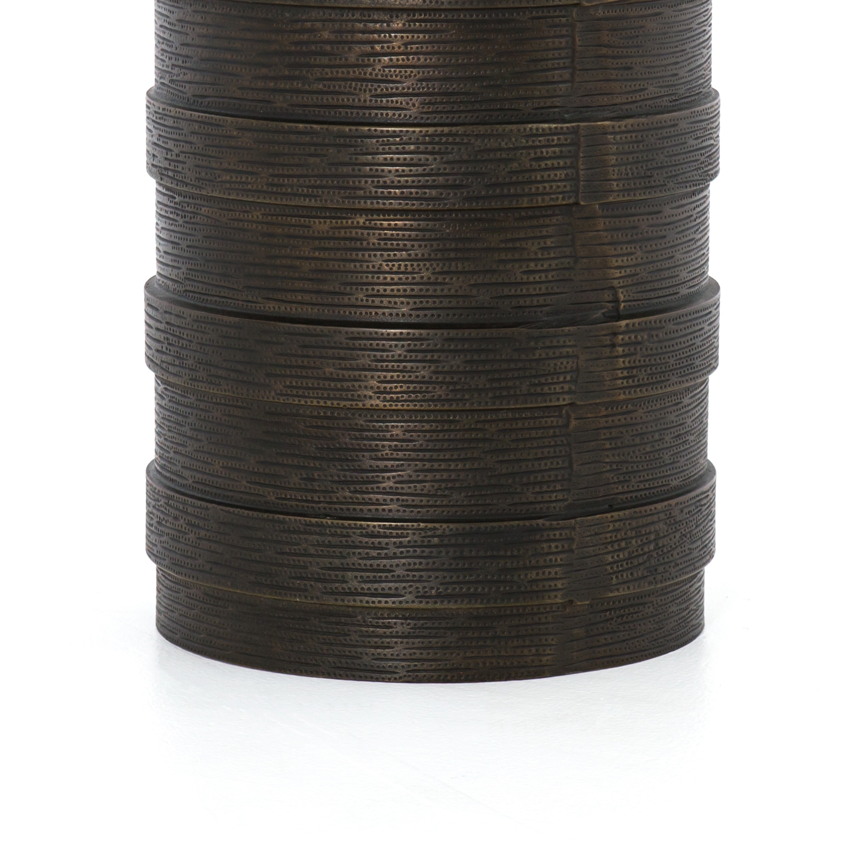 Trello Drum End Table - Textured Brass - Image 5