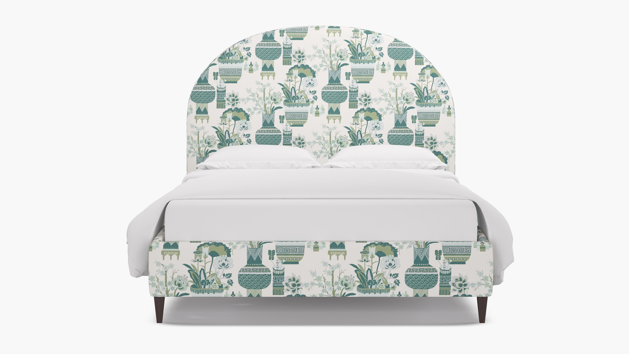 Demilune Bed, Pistachio Kan-Shie, Espresso Square Tapered Leg, Twin - Image 0