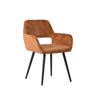 Velet Upholstered Side Dining Chair With Metal Leg - Image 0