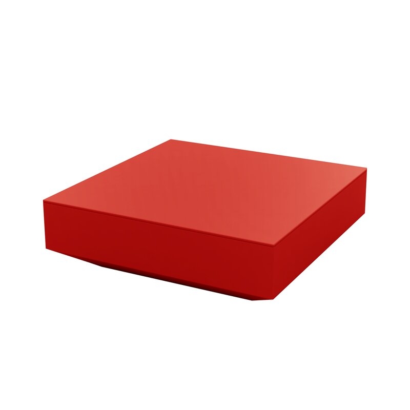 Vondom Vela Plastic Coffee Table Color: Red, Table Size: 39.75" W x 39.75" L x 11.75" H - Image 0