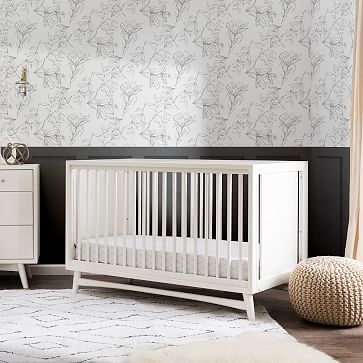 Peggy Mid Century 3 in 1 Convertible Crib Warm White, WE Kids - Image 3