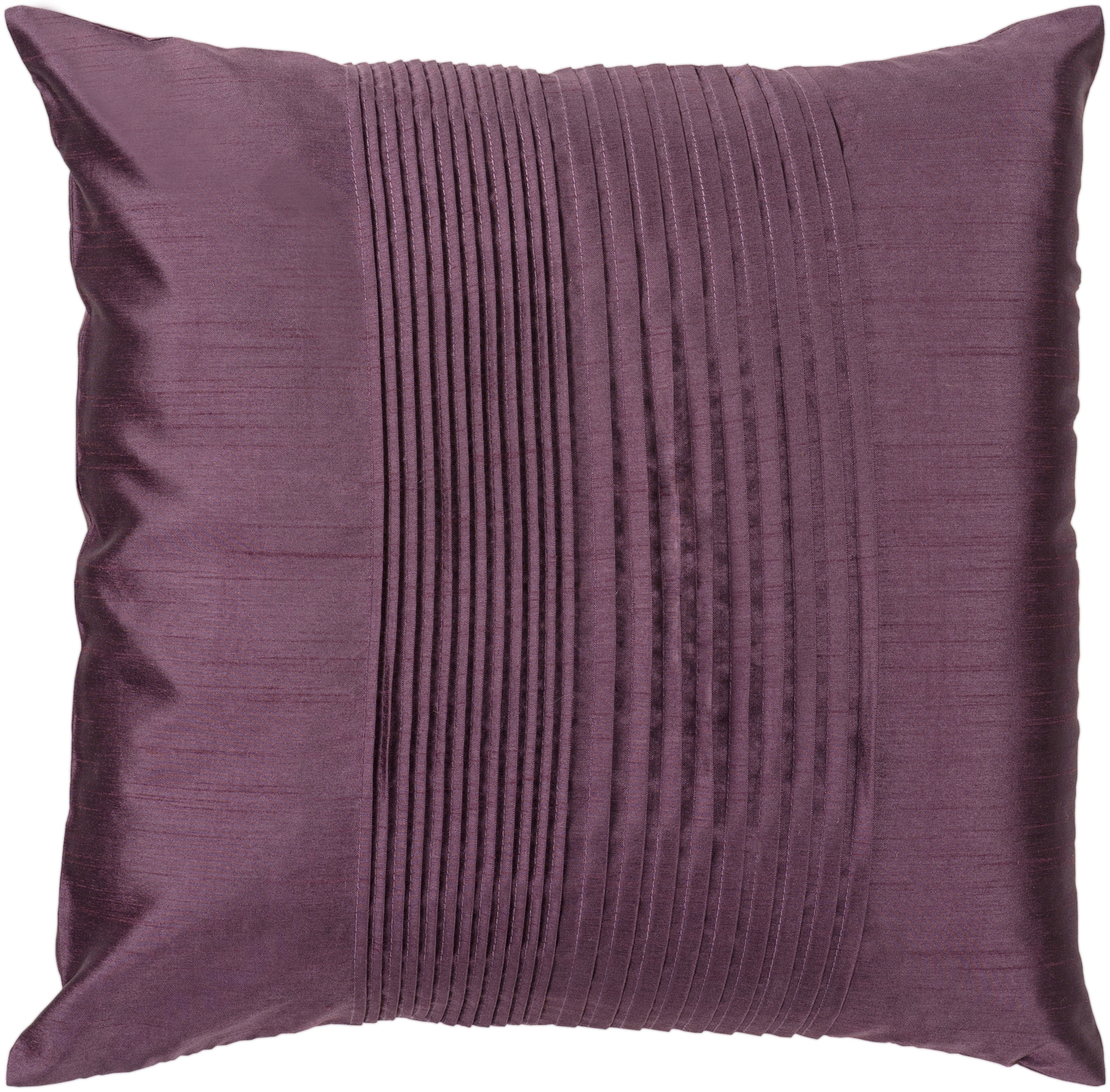 Solid Pleated Throw Pillow, 18" x 18", with poly insert - Image 0
