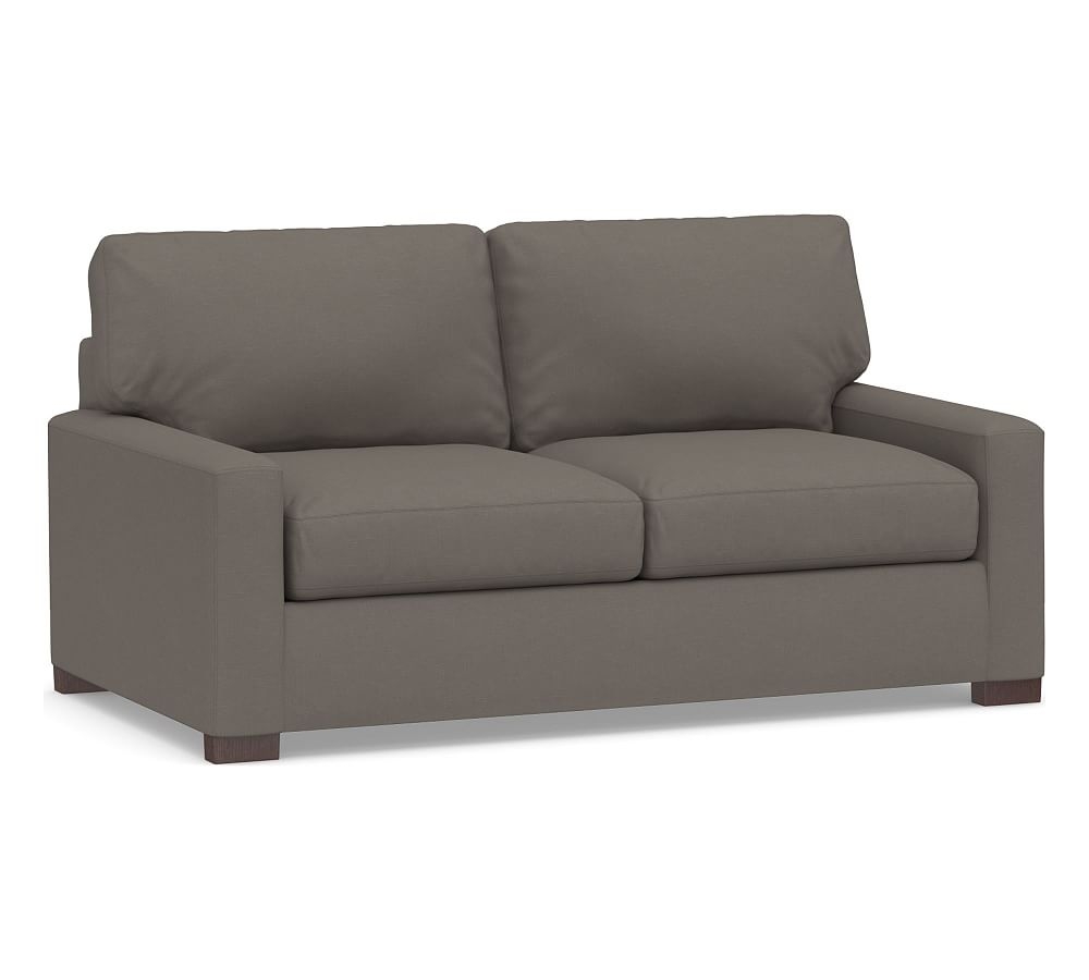 Turner Square Arm Upholstered Loveseat 2X2 72.5", Down Blend Wrapped Cushions, Performance Everydaylinen(TM) Graphite - Image 0