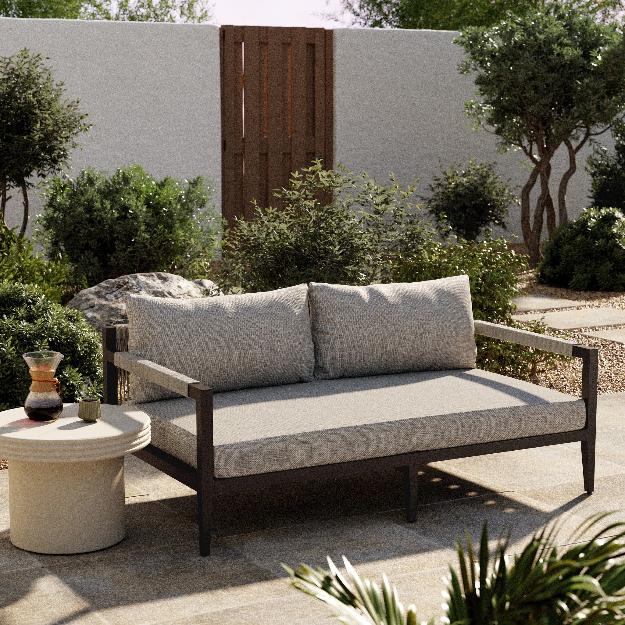 Sherwood Outdoor Sofa, Bronze - Venao Grey - Image 3