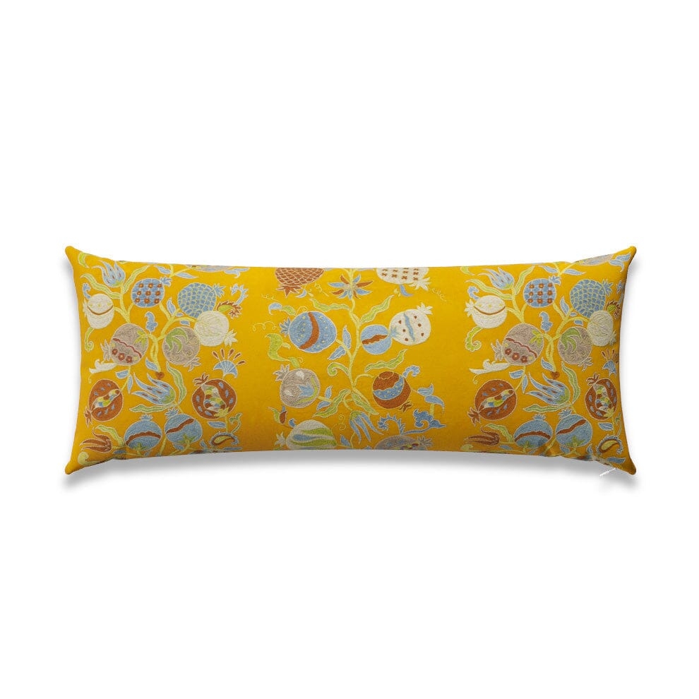 Golden Pomegranate Suzani Outdoor Pillow by St. Frank | Yellow | 22" W x 22" H | Polyester - Image 4