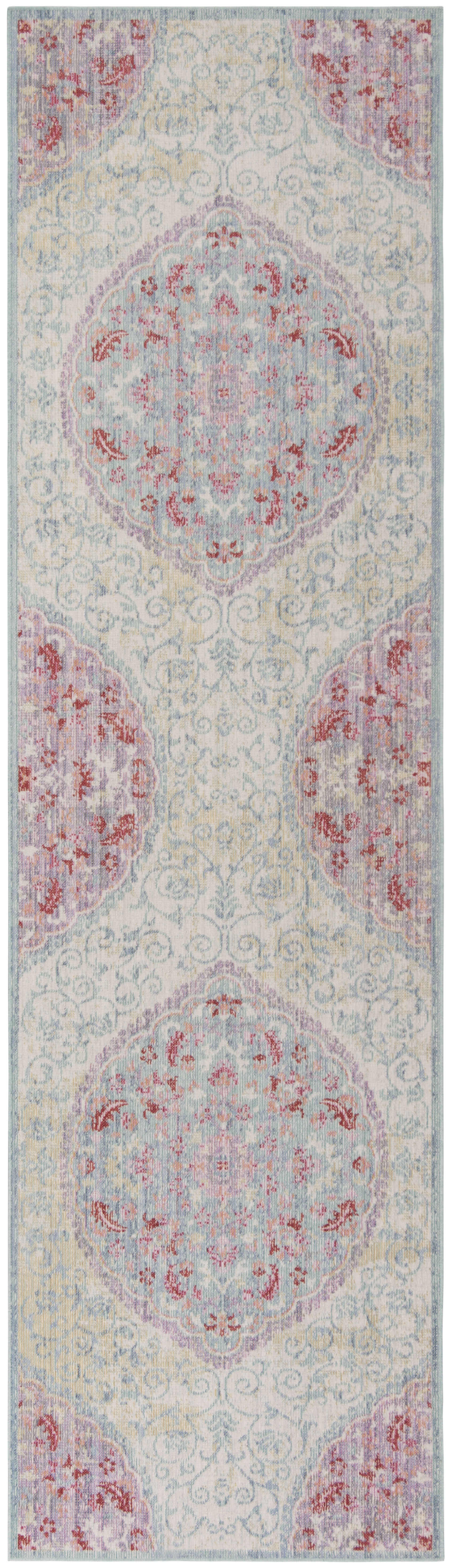 Arlo Home Woven Area Rug, WDS335P, Light Grey/Blue,  3' X 10' - Image 0