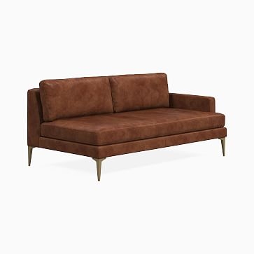 Andes Right Arm 2 Seater Sofa, Poly, Vegan Leather, Molasses, Dark Pewter - Image 1