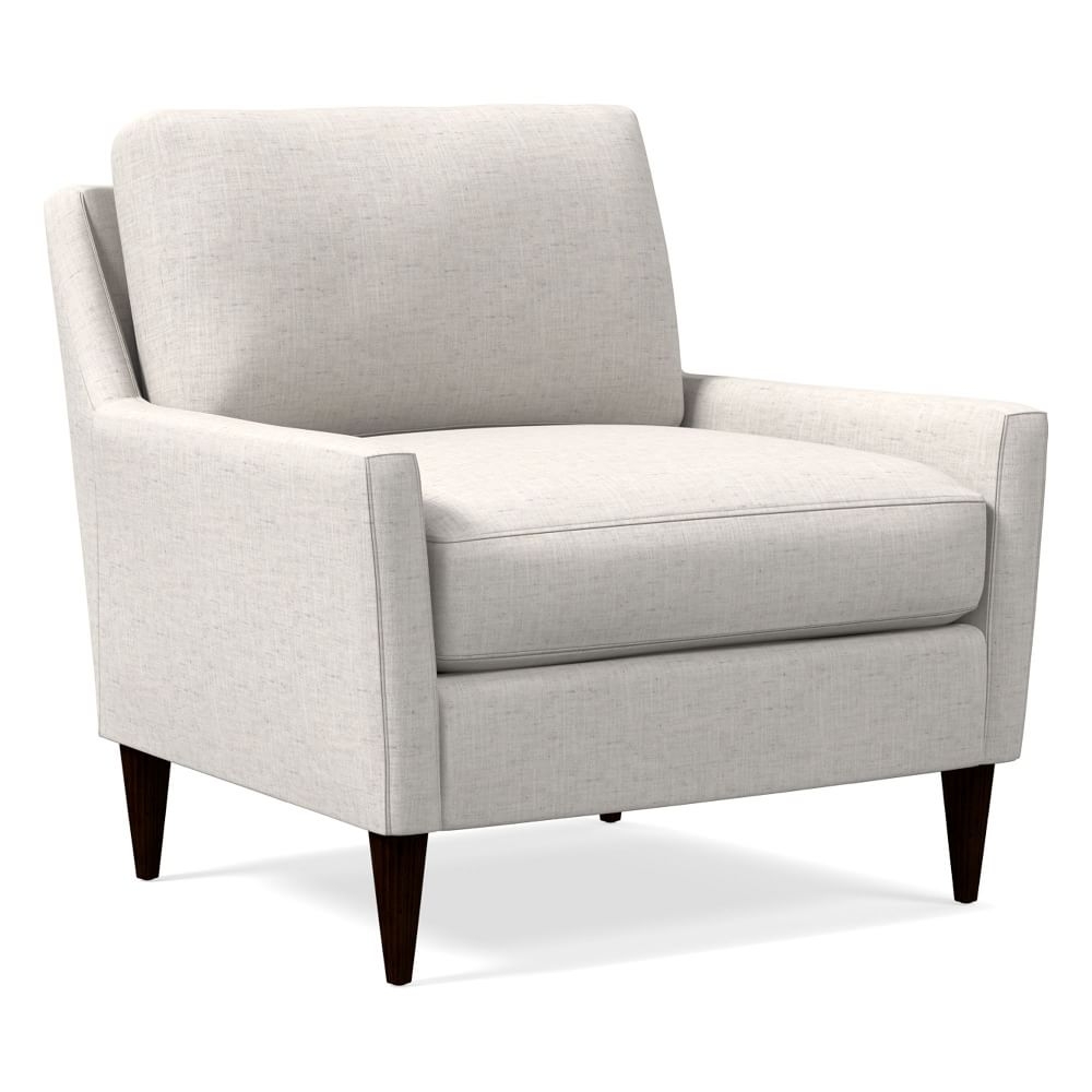 Everett Chair, Poly, Performance Coastal Linen, White, Chocolate - Image 0