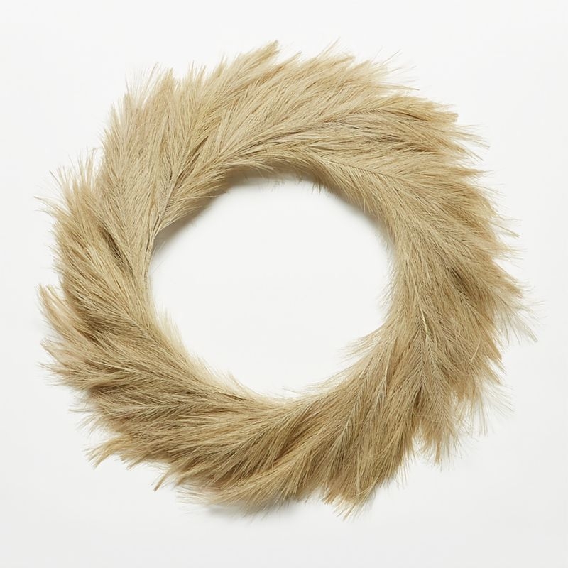 Faux Pampas Taupe Wreath 36" - Image 4
