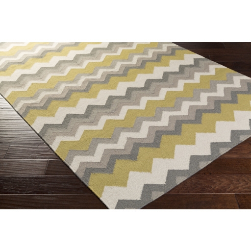 Frontier Yellow Indoor 3'6" x 5'6" Handmade Rug - Image 2