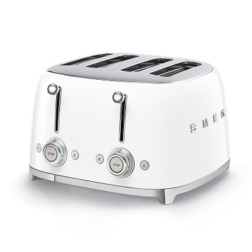 Smeg 4-Slice Toaster, White - Image 0