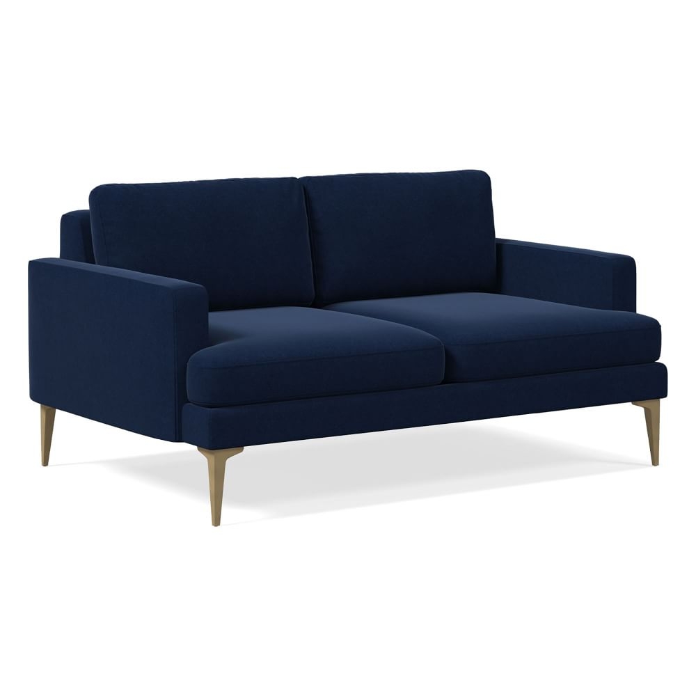 Andes 60" Multi-Seat Sofa, Standard Depth, Performance Velvet, Ink Blue, BB - Image 0