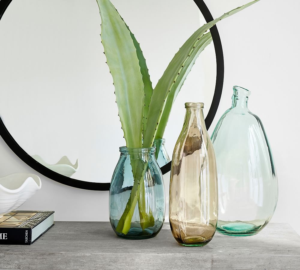 Aurora Recycled Glass Vase, Jar, Blue - Image 0