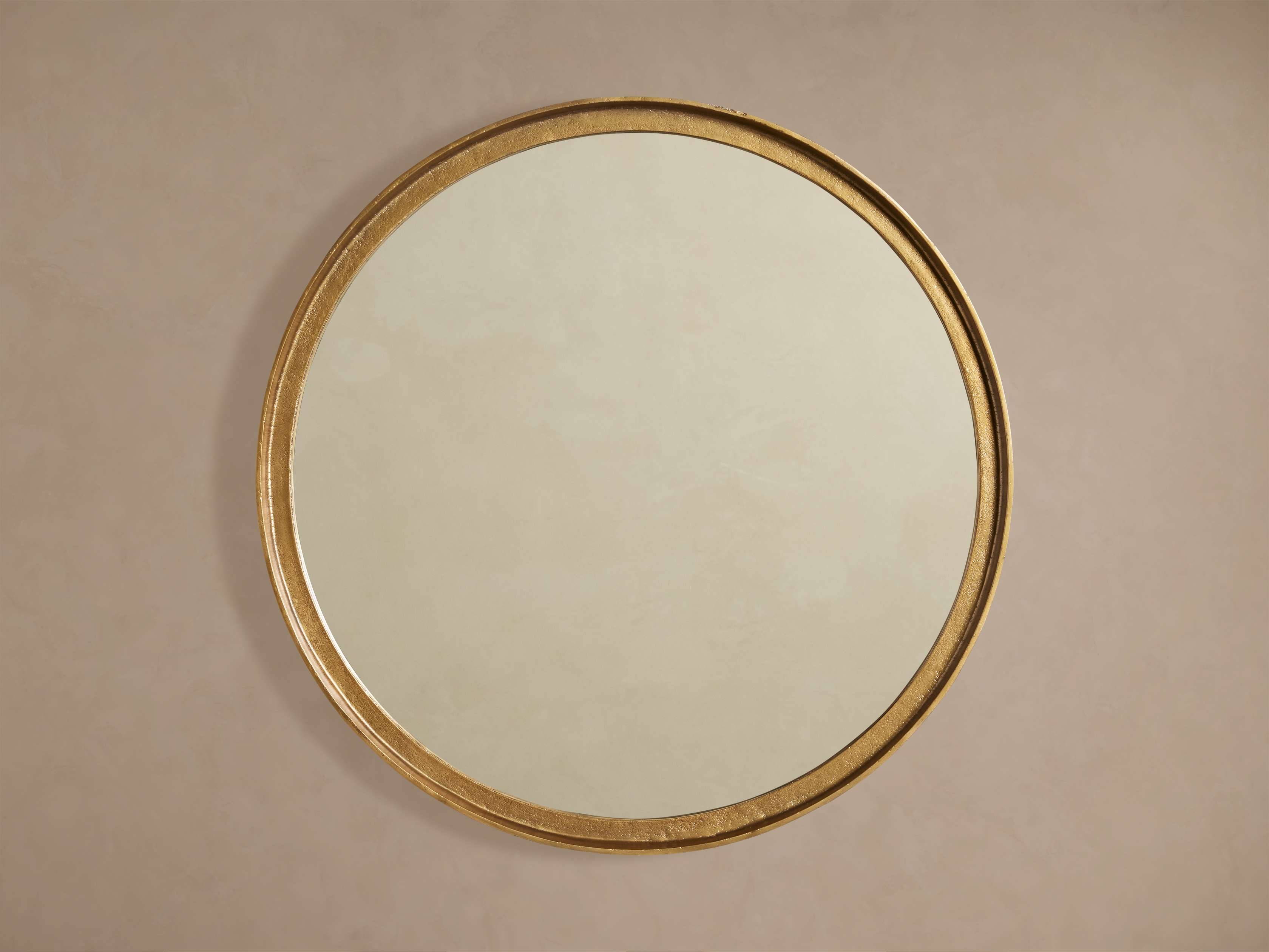 Elayna Round Wall Mirror in Metal 36" Gold - Image 0
