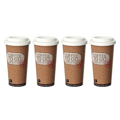 Life Story Corky Cup 16 Oz Reusable Insulated Travel Mug Coffee Thermos (4 Pack) - Image 0